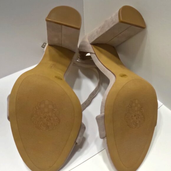 VINCE CAMUTO HEELS WOMEN SHOE SIZE 8.5 SUEDE CREAM - Picture 3 of 4